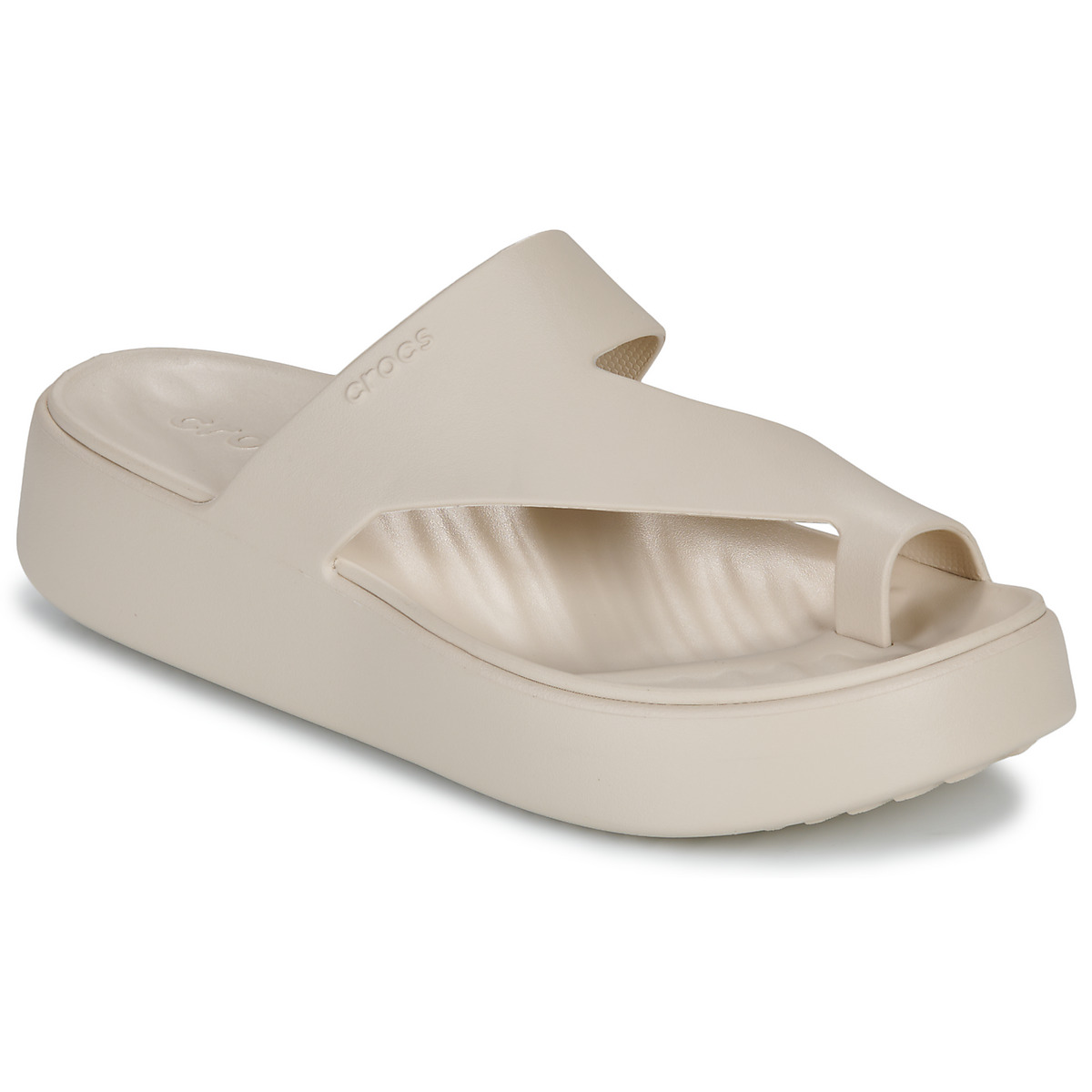 鞋子 女士 休闲凉拖/沙滩鞋 crocs 卡骆驰 Getaway Platform Toe Loop 米色