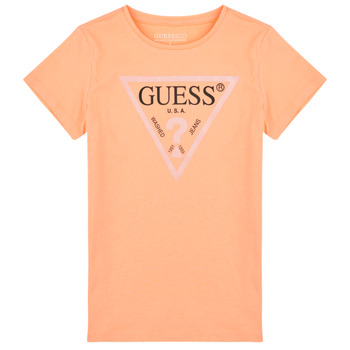 衣服 女孩 短袖体恤 Guess T SHIRT 玫瑰色