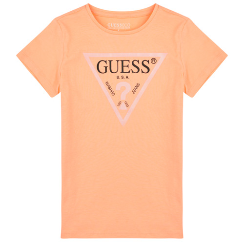 衣服 女孩 短袖体恤 Guess T SHIRT 玫瑰色