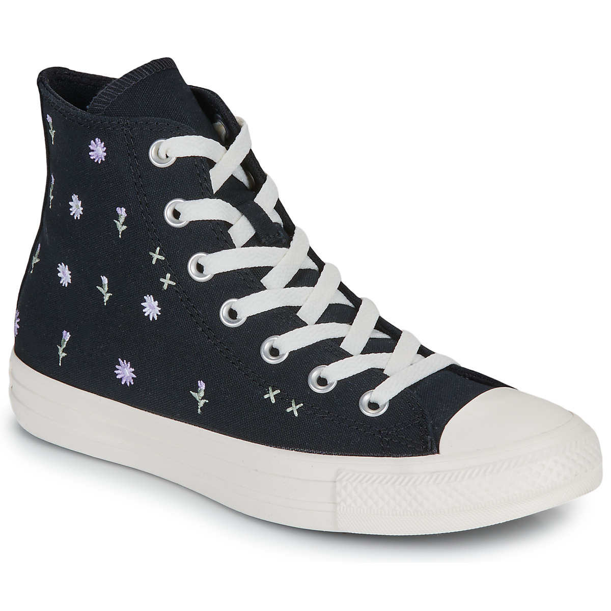 鞋子 女士 高帮鞋 Converse 匡威 CHUCK TAYLOR ALL STAR EMBROIDERED FLOWERS 黑色