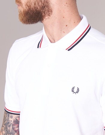 Fred Perry SLIM FIT TWIN TIPPED 白色 / 红色