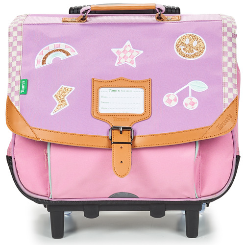 包 女孩 滑轮书包 Tann's MANON CARTABLE TROLLEY 38 CM 玫瑰色