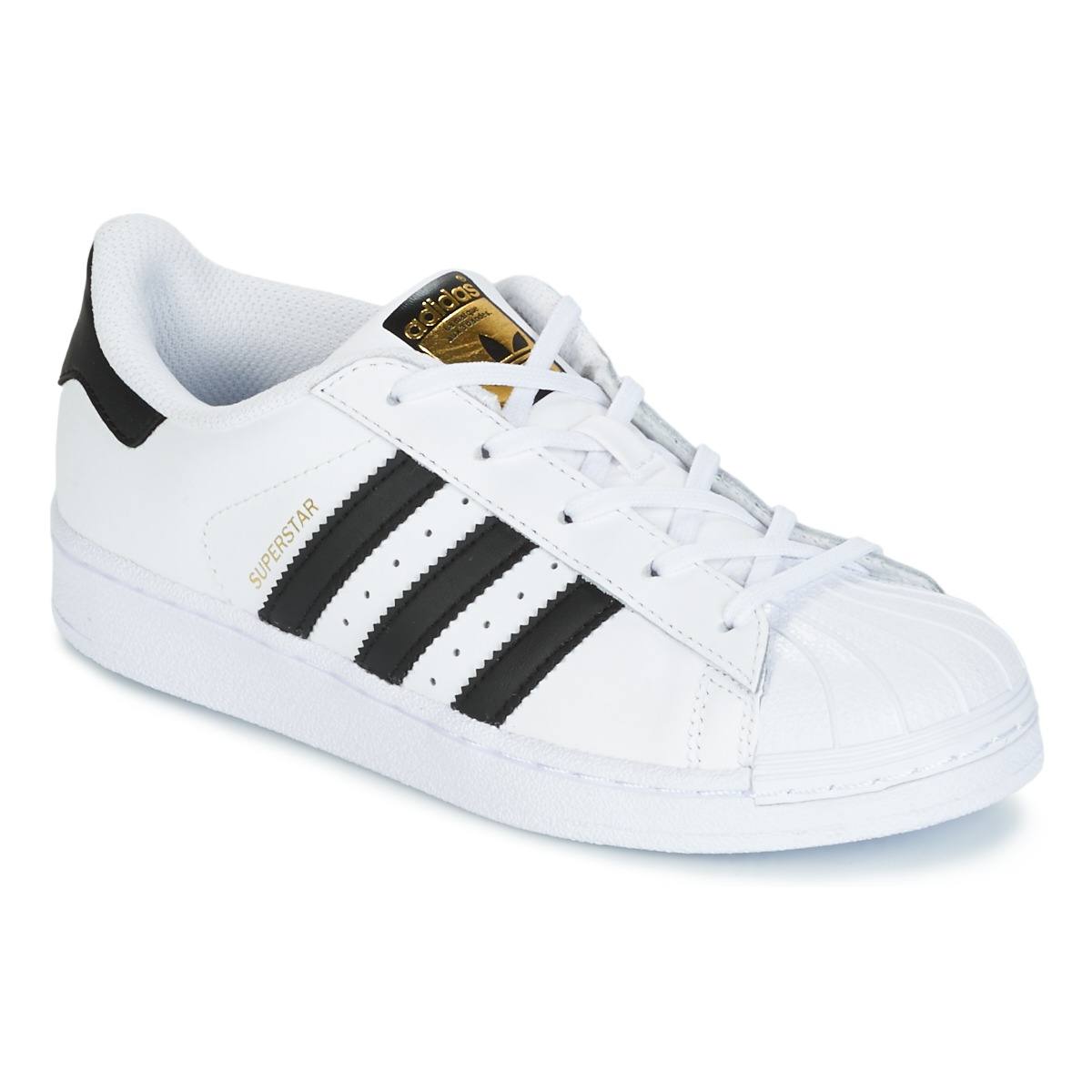 鞋子 儿童 球鞋基本款 Adidas Originals 阿迪达斯三叶草 SUPERSTAR 白色 / 黑色