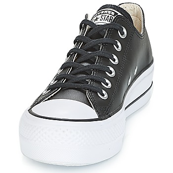 Converse 匡威 CHUCK TAYLOR ALL STAR LIFT CLEAN OX LEATHER 黑色 / 白色