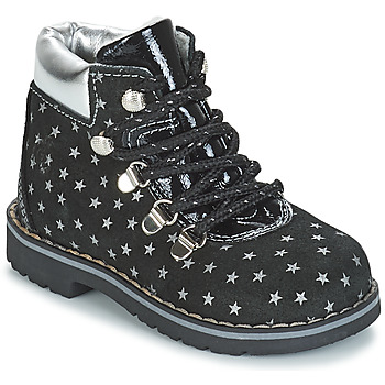 鞋子 女孩 短筒靴 Citrouille et Compagnie JORDA 黑色 / 银色