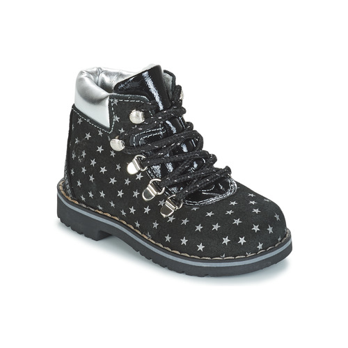 鞋子 女孩 短筒靴 Citrouille et Compagnie JORDA 黑色 / 银色